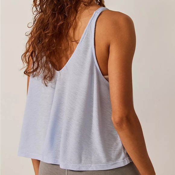 Free People Intimately Light Blue Lounge Ribbed Tank Top - Picture 5 of 6